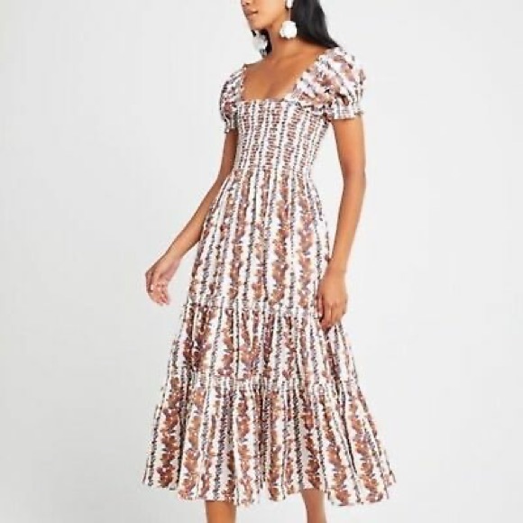 Anthropologie Dresses & Skirts - Anthropologie O.P.T. Daphne Cottagecore  Smocked Puff Sleeves Maxi Dress Size XS